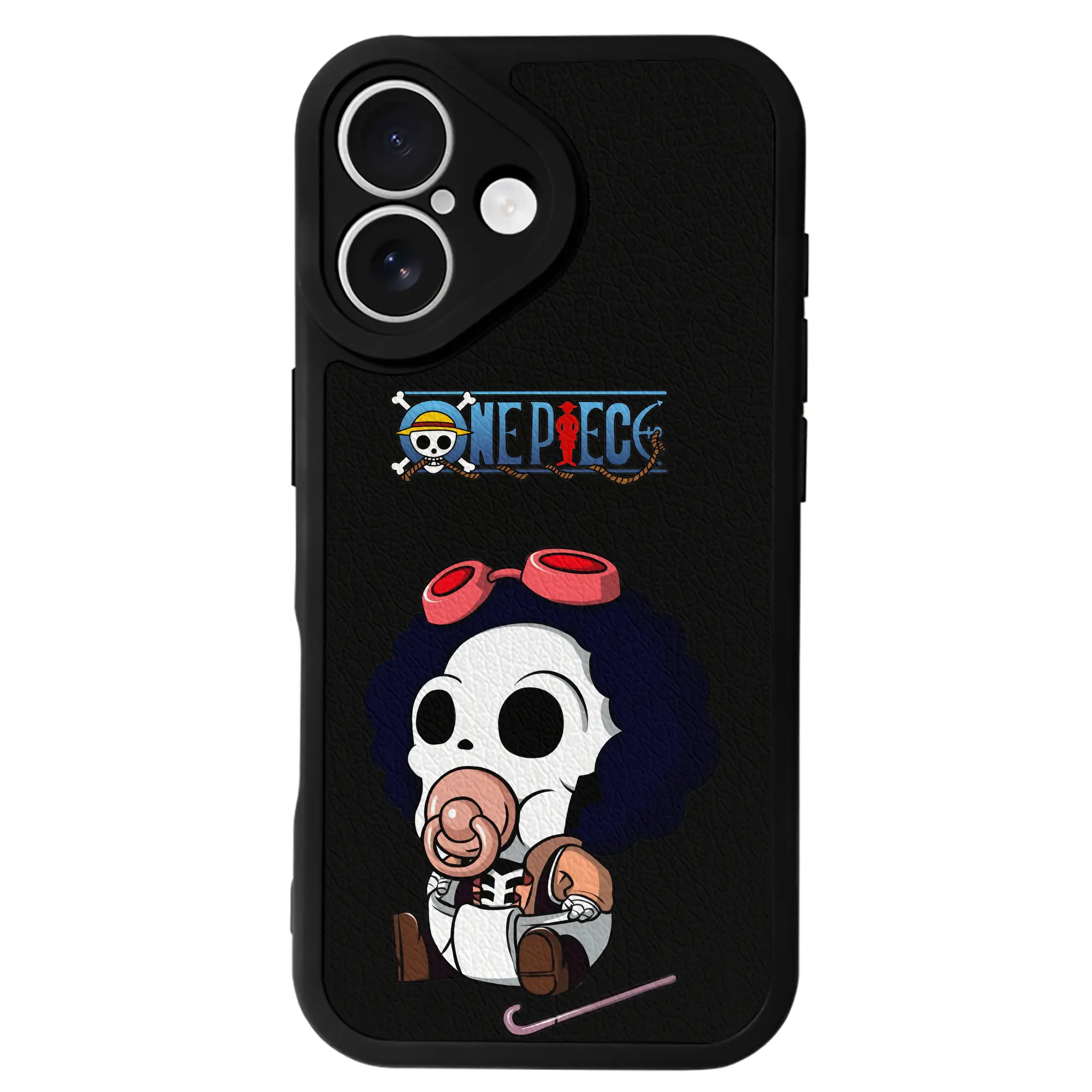 ワンピース グッズ ブルック - IPhone 16シリーズ対応 ・ シリコンスマホケース ・ レザー調 ・ 高精度フィット ・ 耐衝撃 ・ ワイヤレス充電対応 ・ 精密カット